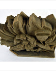 Brown wood hand-carved temple plaque with floral pattern, 9.5"x8.5"x1", shown against plain background.