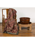 Indian 1920s Teak Chakki Grinding Table with Hand-Carved Geometric Décor-4. Asian & Chinese Furniture, Art, Antiques, Vintage Home Décor for sale at FEA Home
