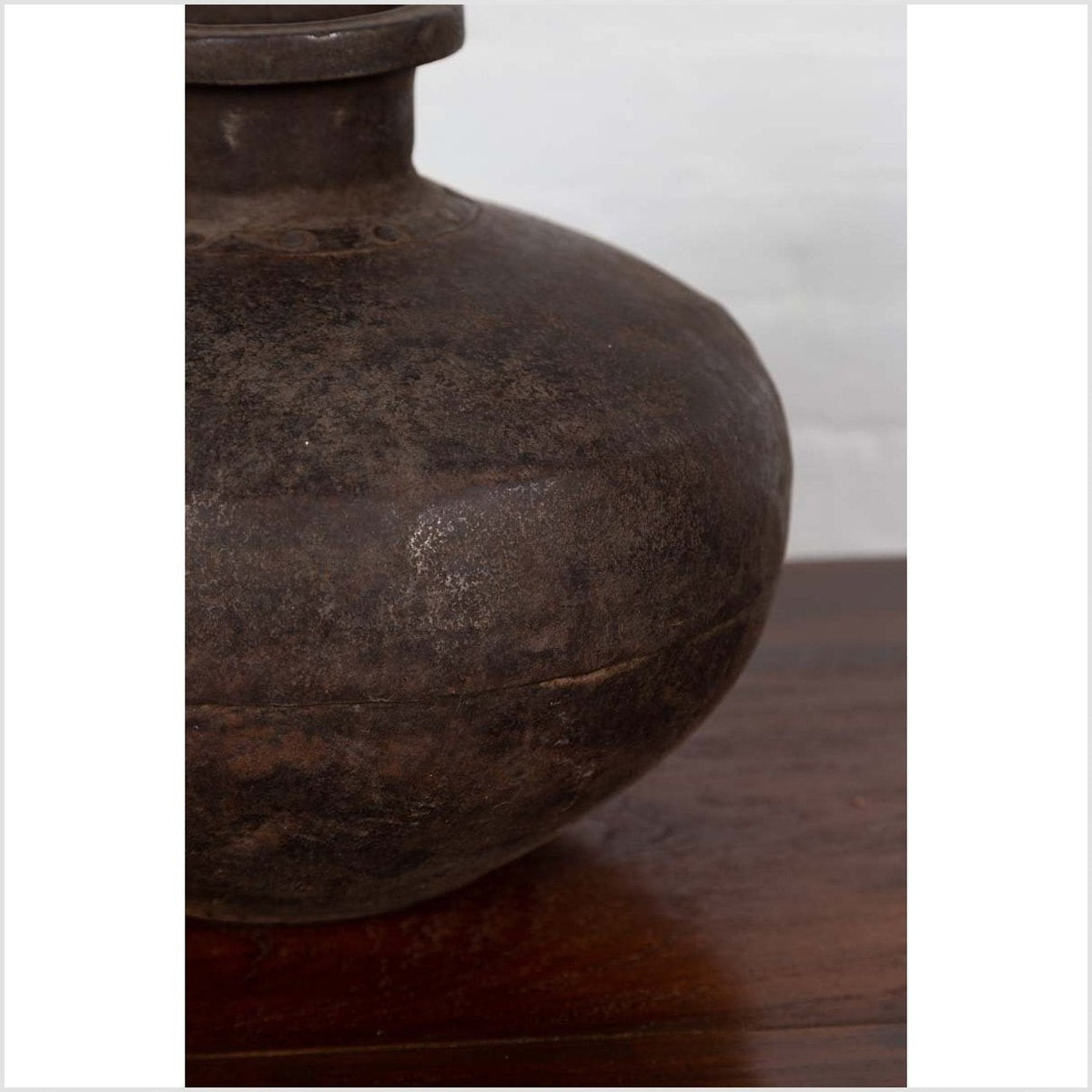Indian 19th Century Metal Water Jar with Generous Belly and Protruding Lip-8. Asian & Chinese Furniture, Art, Antiques, Vintage Home Décor for sale at FEA Home
