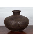 Indian 19th Century Metal Water Jar with Generous Belly and Protruding Lip-10. Asian & Chinese Furniture, Art, Antiques, Vintage Home Décor for sale at FEA Home