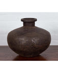 Indian 19th Century Metal Water Jar with Generous Belly and Protruding Lip-10. Asian & Chinese Furniture, Art, Antiques, Vintage Home Décor for sale at FEA Home