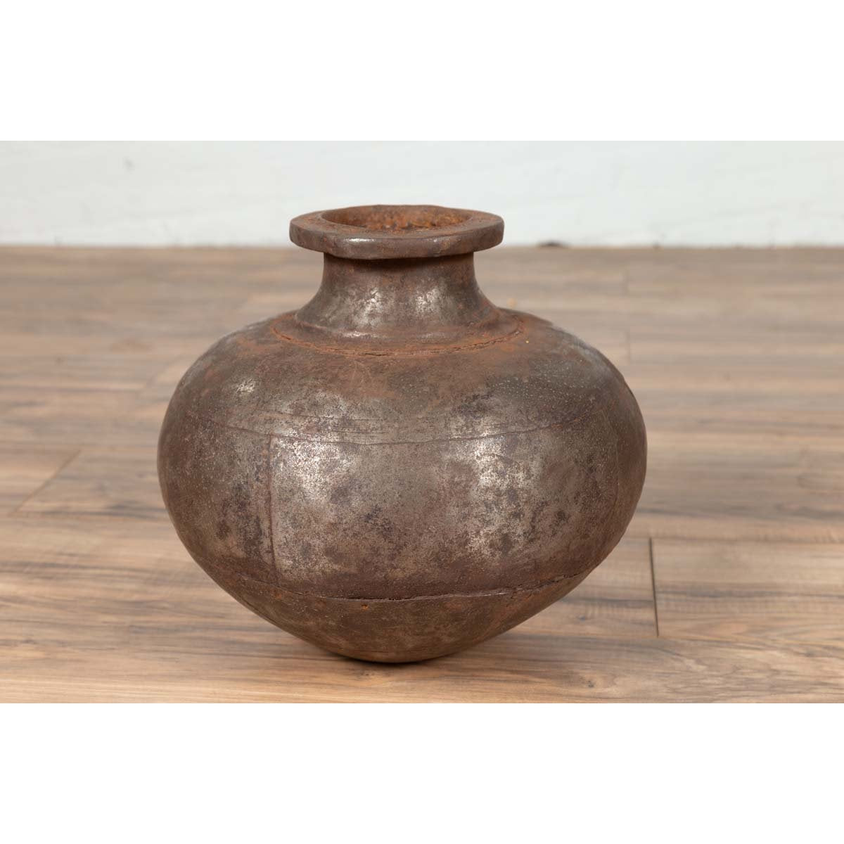 Indian 19th Century Metal Water Jug with Generous Belly and Protruding Lip-12. Asian & Chinese Furniture, Art, Antiques, Vintage Home Décor for sale at FEA Home