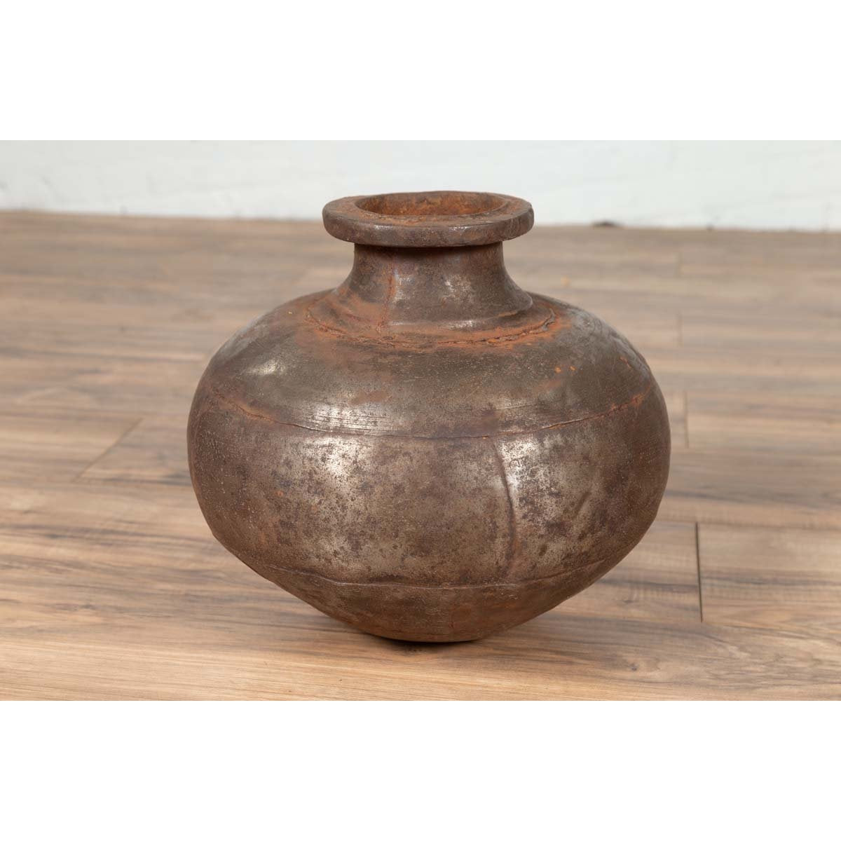 Indian 19th Century Metal Water Jug with Generous Belly and Protruding Lip-14. Asian & Chinese Furniture, Art, Antiques, Vintage Home Décor for sale at FEA Home