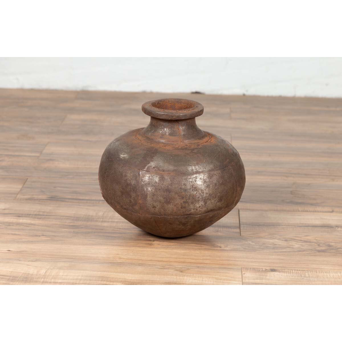 Indian 19th Century Metal Water Jug with Generous Belly and Protruding Lip-5. Asian & Chinese Furniture, Art, Antiques, Vintage Home Décor for sale at FEA Home
