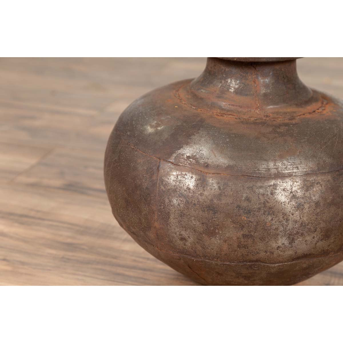 Indian 19th Century Metal Water Jug with Generous Belly and Protruding Lip-9. Asian & Chinese Furniture, Art, Antiques, Vintage Home Décor for sale at FEA Home