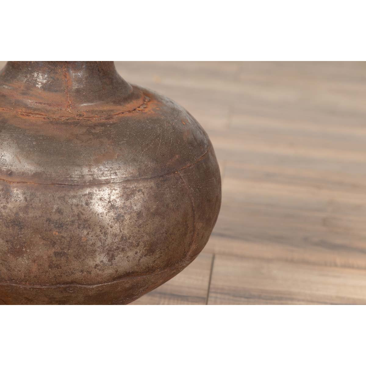 Indian 19th Century Metal Water Jug with Generous Belly and Protruding Lip-10. Asian & Chinese Furniture, Art, Antiques, Vintage Home Décor for sale at FEA Home