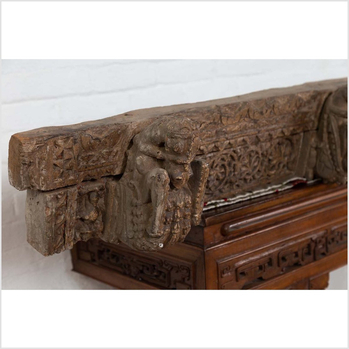 Indian Antique 19th Century Architectural Temple Molding with Carved Animals-13. Asian & Chinese Furniture, Art, Antiques, Vintage Home Décor for sale at FEA Home