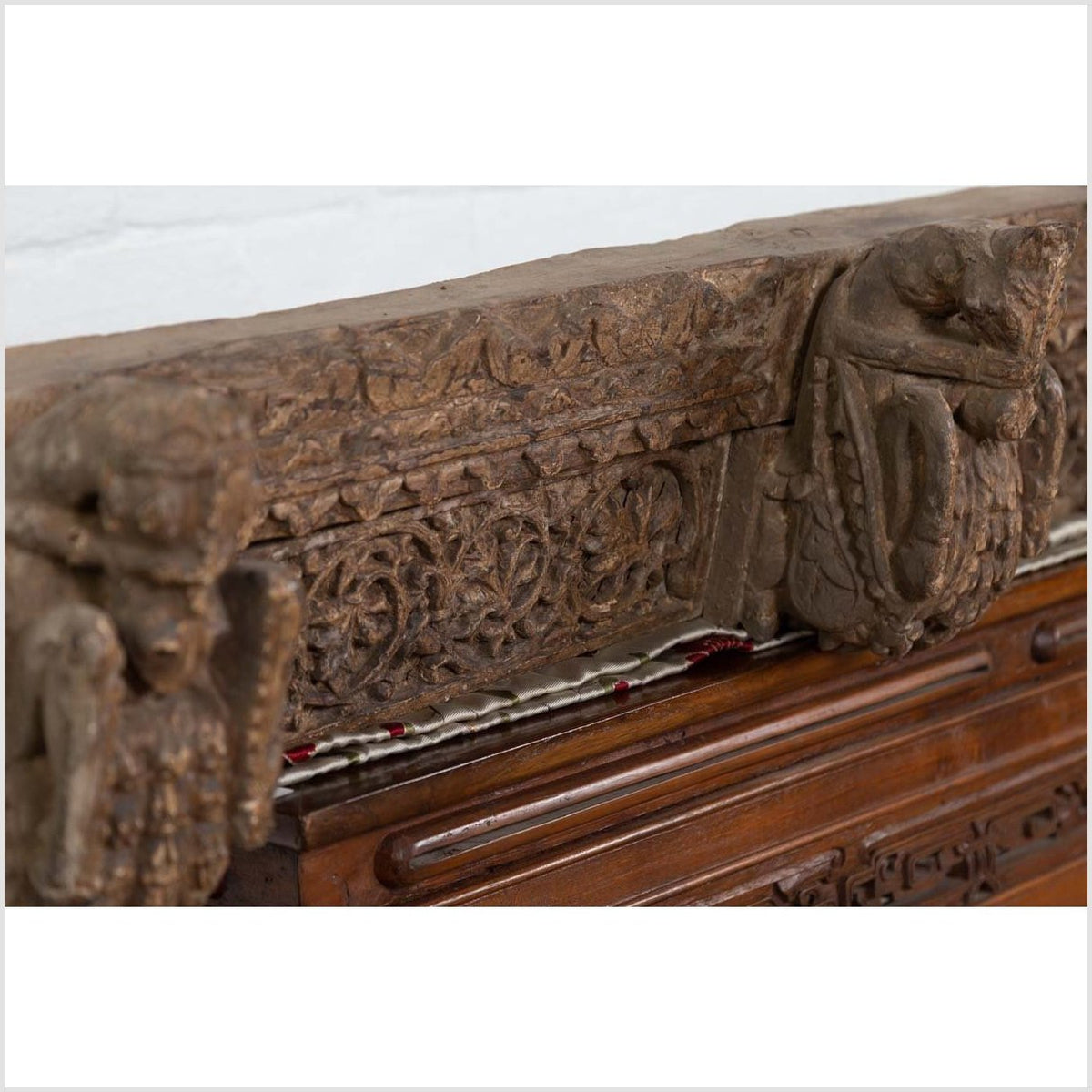 Indian Antique 19th Century Architectural Temple Molding with Carved Animals-14. Asian & Chinese Furniture, Art, Antiques, Vintage Home Décor for sale at FEA Home