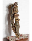 Indian Antique Polychrome Hand Carved Statue Depicting a Celestial Musician-11. Asian & Chinese Furniture, Art, Antiques, Vintage Home Décor for sale at FEA Home