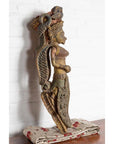 Indian Antique Polychrome Hand Carved Statue Depicting a Celestial Musician-11. Asian & Chinese Furniture, Art, Antiques, Vintage Home Décor for sale at FEA Home