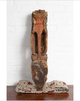 Indian Antique Polychrome Hand Carved Statue Depicting a Celestial Musician-13. Asian & Chinese Furniture, Art, Antiques, Vintage Home Décor for sale at FEA Home
