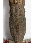 Indian Antique Polychrome Hand Carved Statue Depicting a Celestial Musician-6. Asian & Chinese Furniture, Art, Antiques, Vintage Home Décor for sale at FEA Home