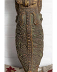 Indian Antique Polychrome Hand Carved Statue Depicting a Celestial Musician-6. Asian & Chinese Furniture, Art, Antiques, Vintage Home Décor for sale at FEA Home