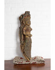 Indian Antique Polychrome Hand Carved Statue Depicting a Celestial Musician-7. Asian & Chinese Furniture, Art, Antiques, Vintage Home Décor for sale at FEA Home
