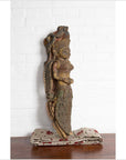 Indian Antique Polychrome Hand Carved Statue Depicting a Celestial Musician-7. Asian & Chinese Furniture, Art, Antiques, Vintage Home Décor for sale at FEA Home