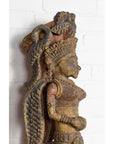 Indian Antique Polychrome Hand Carved Statue Depicting a Celestial Musician-8. Asian & Chinese Furniture, Art, Antiques, Vintage Home Décor for sale at FEA Home