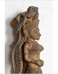 Indian Antique Polychrome Hand Carved Statue Depicting a Celestial Musician-8. Asian & Chinese Furniture, Art, Antiques, Vintage Home Décor for sale at FEA Home