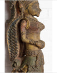 Indian Antique Polychrome Hand Carved Statue Depicting a Celestial Musician-9. Asian & Chinese Furniture, Art, Antiques, Vintage Home Décor for sale at FEA Home