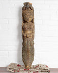 Indian Antique Polychrome Hand Carved Statue Depicting a Celestial Musician-2. Asian & Chinese Furniture, Art, Antiques, Vintage Home Décor for sale at FEA Home