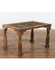 Indian Antique Window Grate Made into a Coffee Table with Turned Baluster Legs-12. Asian & Chinese Furniture, Art, Antiques, Vintage Home Décor for sale at FEA Home