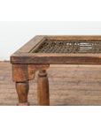 Indian Antique Window Grate Made into a Coffee Table with Turned Baluster Legs-3. Asian & Chinese Furniture, Art, Antiques, Vintage Home Décor for sale at FEA Home