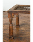 Indian Antique Window Grate Made into a Coffee Table with Turned Baluster Legs-6. Asian & Chinese Furniture, Art, Antiques, Vintage Home Décor for sale at FEA Home
