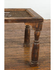 Indian Antique Window Grate Made into a Coffee Table with Turned Baluster Legs-7. Asian & Chinese Furniture, Art, Antiques, Vintage Home Décor for sale at FEA Home