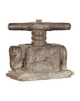 Indian Antique Wooden Hand Noodle Maker with Carved Elephant and Vice Press-1. Asian & Chinese Furniture, Art, Antiques, Vintage Home Décor for sale at FEA Home