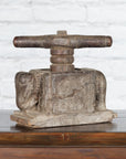 Indian Antique Wooden Hand Noodle Maker with Carved Elephant and Vice Press-2. Asian & Chinese Furniture, Art, Antiques, Vintage Home Décor for sale at FEA Home