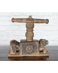 Indian Antique Wooden Hand Noodle Maker with Carved Ram and Vice Press-2. Asian & Chinese Furniture, Art, Antiques, Vintage Home Décor for sale at FEA Home