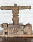 Indian Antique Wooden Hand Noodle Maker with Carved Ram and Vice Press-3. Asian & Chinese Furniture, Art, Antiques, Vintage Home Décor for sale at FEA Home
