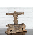 Indian Antique Wooden Hand Noodle Maker with Carved Ram and Vice Press-6. Asian & Chinese Furniture, Art, Antiques, Vintage Home Décor for sale at FEA Home