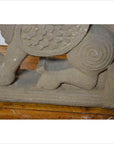 Indian Hand-Carved 19th Century Stone Sphinx Sculpture with Tiara and Earrings-10. Asian & Chinese Furniture, Art, Antiques, Vintage Home Décor for sale at FEA Home