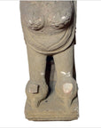 Indian Hand-Carved 19th Century Stone Sphinx Sculpture with Tiara and Earrings-6. Asian & Chinese Furniture, Art, Antiques, Vintage Home Décor for sale at FEA Home