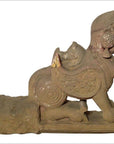 Indian Hand-Carved 19th Century Stone Sphinx Sculpture with Tiara and Earrings-1. Asian & Chinese Furniture, Art, Antiques, Vintage Home Décor for sale at FEA Home