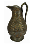 Indian Hand Tooled Brass Water Pitcher-3. Asian & Chinese Furniture, Art, Antiques, Vintage Home Décor for sale at FEA Home