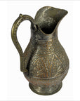 Indian Hand Tooled Brass Water Pitcher-4. Asian & Chinese Furniture, Art, Antiques, Vintage Home Décor for sale at FEA Home