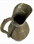 Indian Hand Tooled Brass Water Pitcher-5. Asian & Chinese Furniture, Art, Antiques, Vintage Home Décor for sale at FEA Home