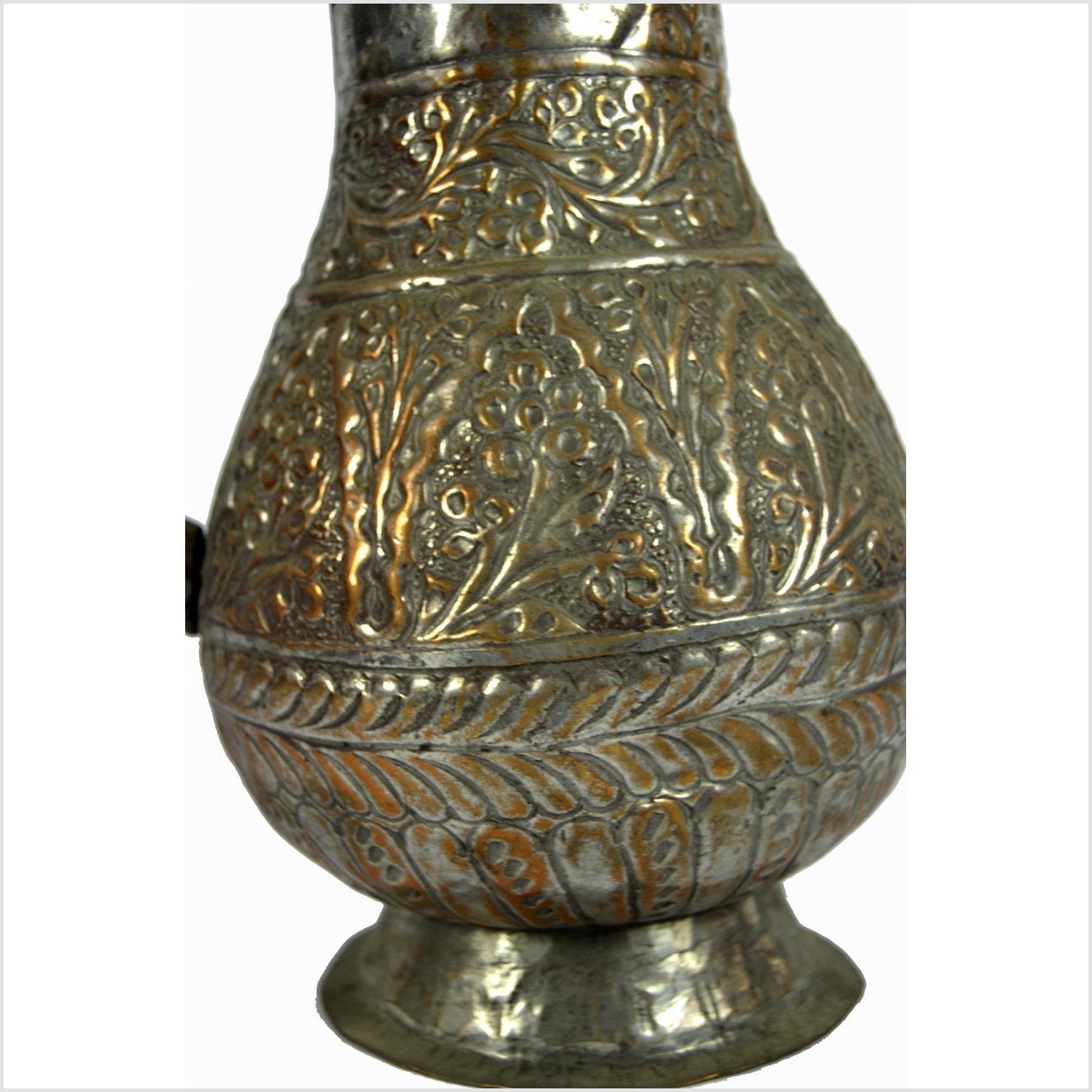 Indian Hand Tooled Brass Water Pitcher-6. Asian & Chinese Furniture, Art, Antiques, Vintage Home Décor for sale at FEA Home