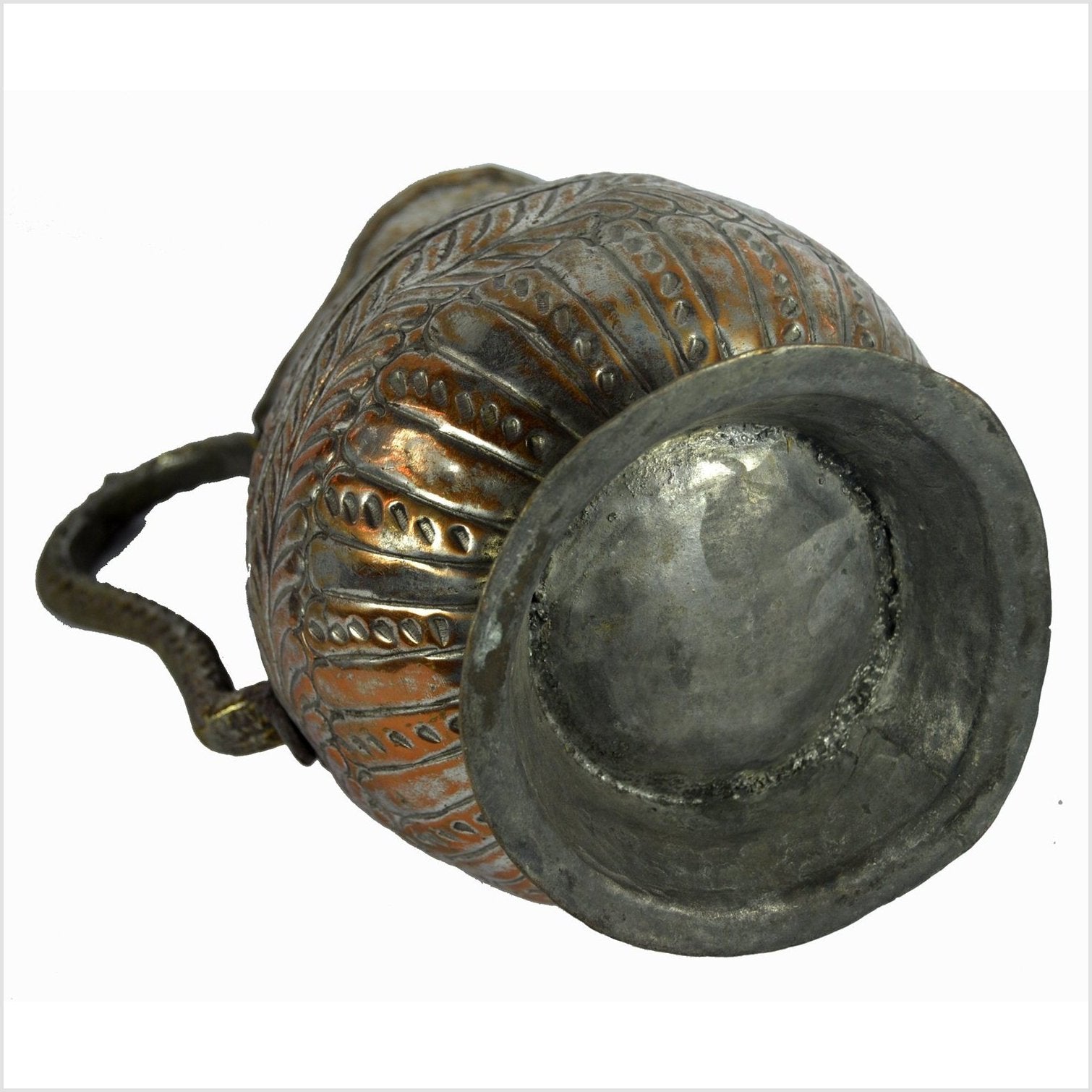 Indian Hand Tooled Brass Water Pitcher-7. Asian & Chinese Furniture, Art, Antiques, Vintage Home Décor for sale at FEA Home