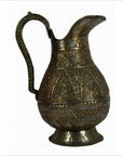 Indian Hand Tooled Brass Water Pitcher-1. Asian & Chinese Furniture, Art, Antiques, Vintage Home Décor for sale at FEA Home