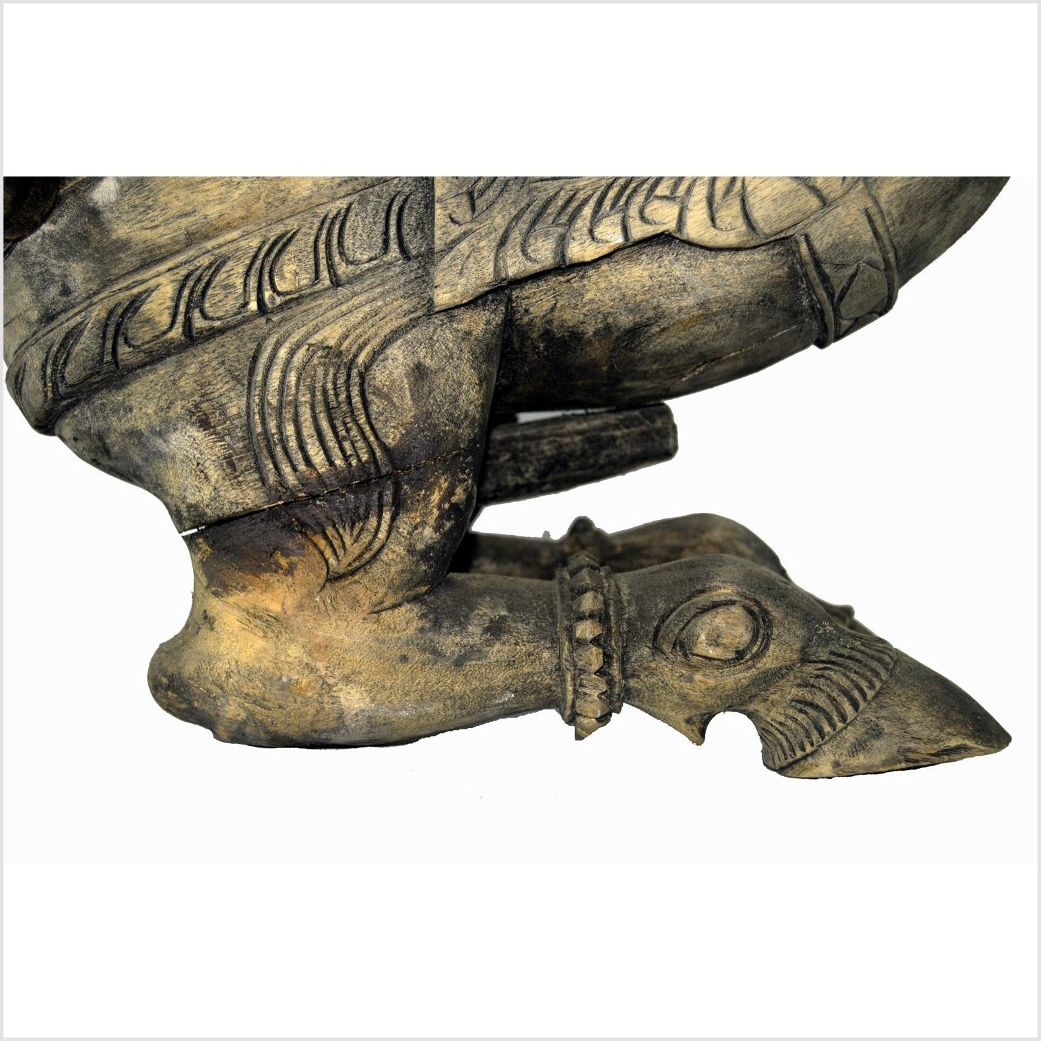 Indian Kerala Hand Carved Wooden Horse-11. Asian & Chinese Furniture, Art, Antiques, Vintage Home Décor for sale at FEA Home