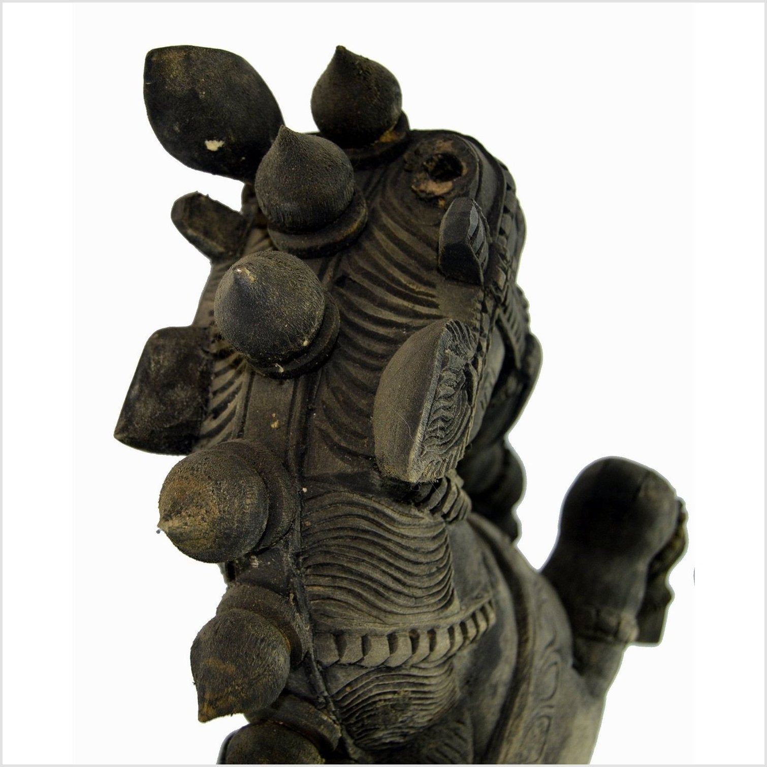 Indian Kerala Hand Carved Wooden Horse-3. Asian & Chinese Furniture, Art, Antiques, Vintage Home Décor for sale at FEA Home