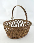 Indian Nickel Wire Woven Basket - Oval-2. Asian & Chinese Furniture, Art, Antiques, Vintage Home Décor for sale at FEA Home