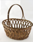 Indian Nickel Wire Woven Basket - Oval-1. Asian & Chinese Furniture, Art, Antiques, Vintage Home Décor for sale at FEA Home