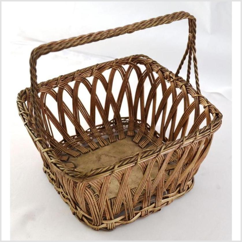 Indian Nickel Wire Woven Basket - Square-3. Asian & Chinese Furniture, Art, Antiques, Vintage Home Décor for sale at FEA Home