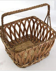 Indian Nickel Wire Woven Basket - Square-3. Asian & Chinese Furniture, Art, Antiques, Vintage Home Décor for sale at FEA Home