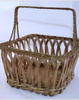 Indian Nickel Wire Woven Basket - Square-1. Asian & Chinese Furniture, Art, Antiques, Vintage Home Décor for sale at FEA Home