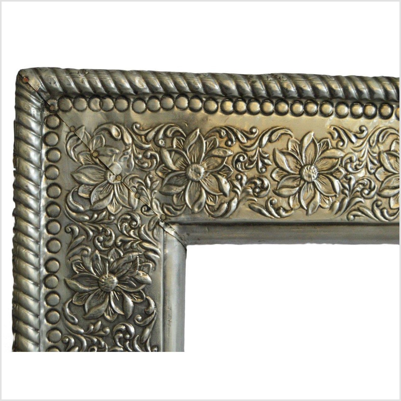 Indian Repoussé Rectangular Frame-5. Asian & Chinese Furniture, Art, Antiques, Vintage Home Décor for sale at FEA Home