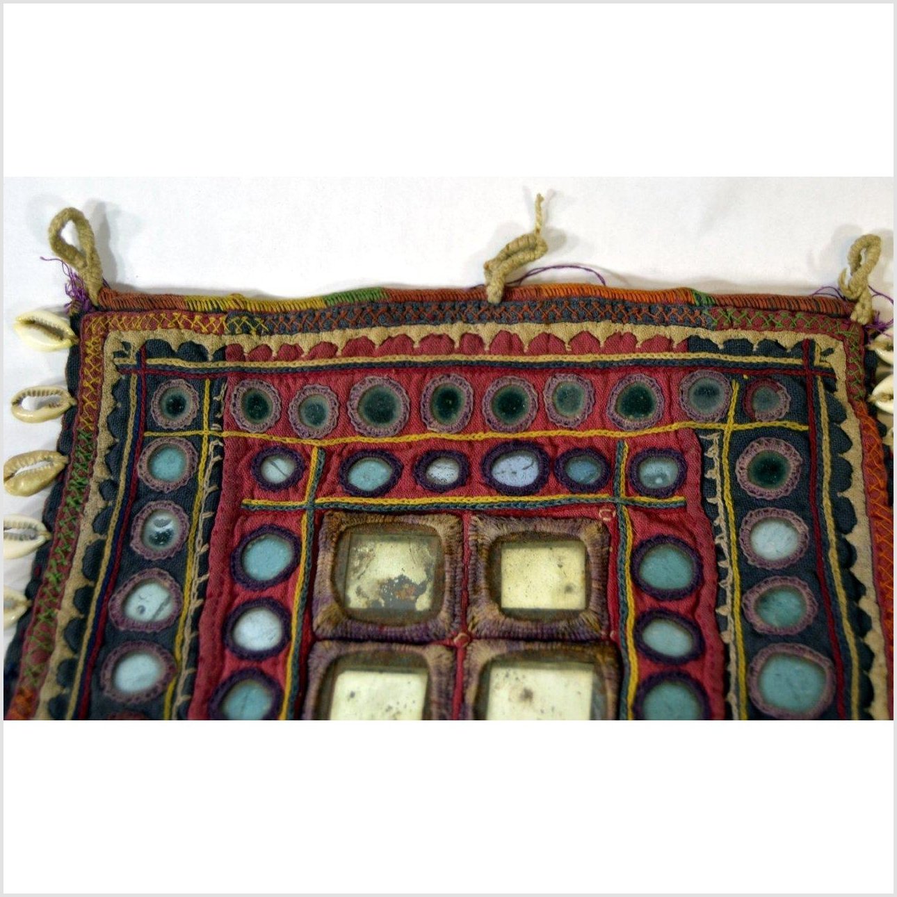 Indian Traditional Hand Sewn Cloth with Shell Accents-2. Asian & Chinese Furniture, Art, Antiques, Vintage Home Décor for sale at FEA Home